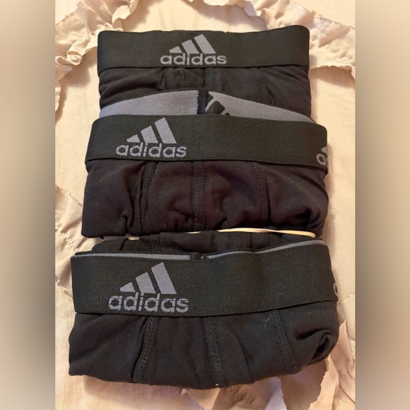 adidas Other - Adidas NWT Black Boxer Briefs with Gray Logo Waistband Size M 3 Pairs
